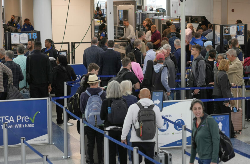 Newark Airport Disaster Sees No End As Troubles Continue (Photo: Travelers make their way through security at Newark Liberty International Airport in Newark, N.J., Monday, May 5, 2025. (AP Photo/Seth Wenig)