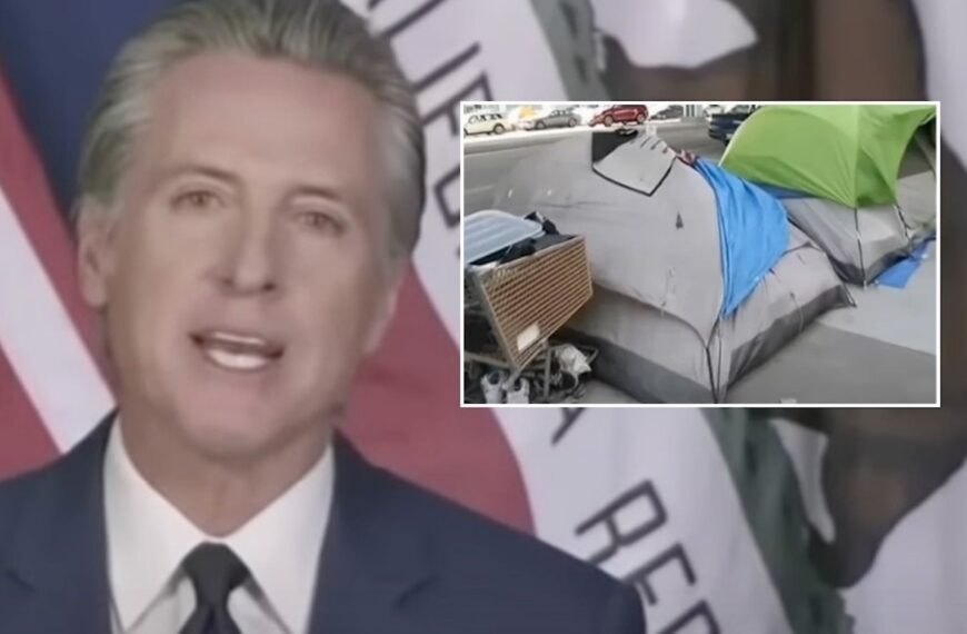 Newsom Calls On California Cities To Ban Homeless Camps (Photo: ABC7 News Bay Area/YouTube)