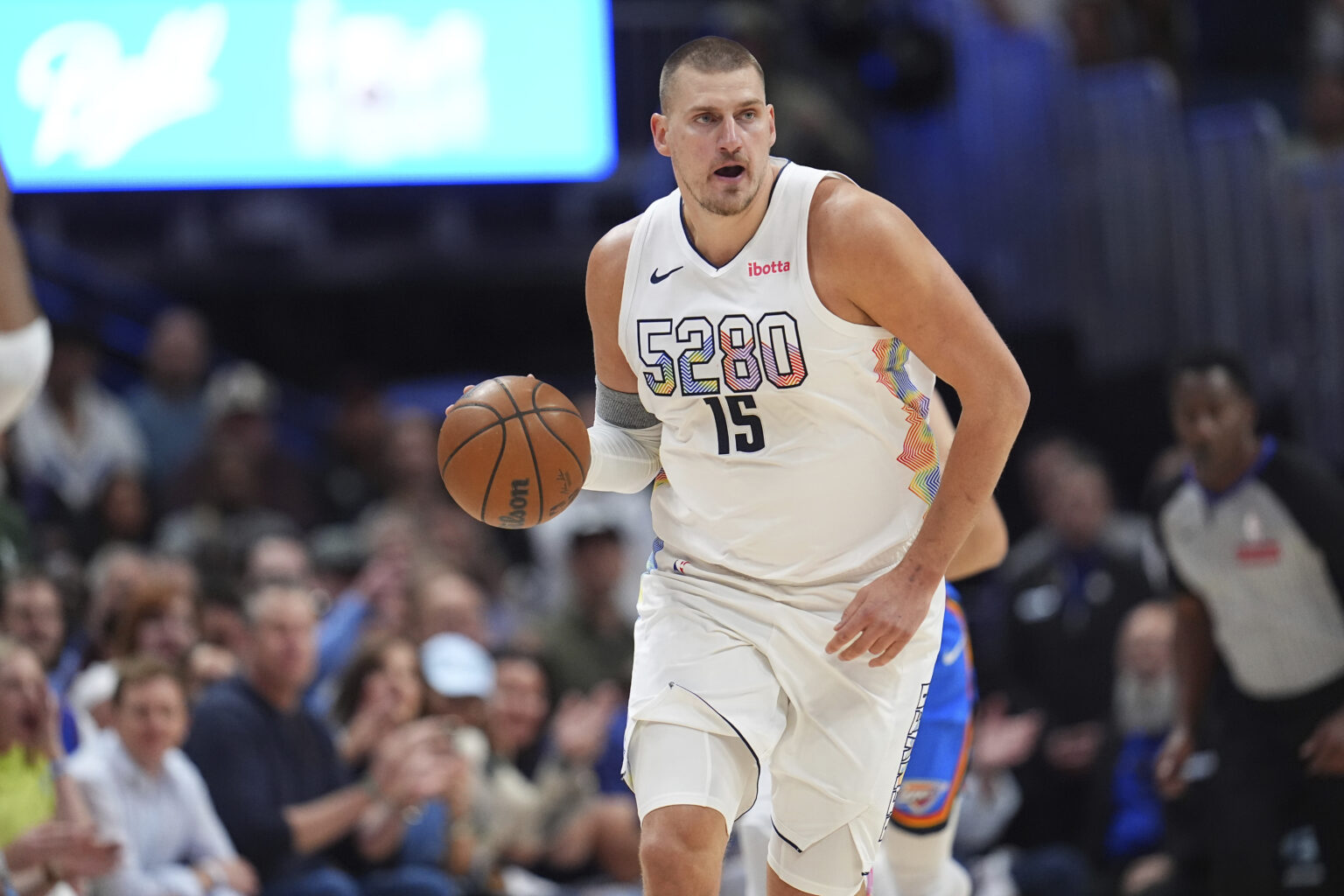 Nuggets-Thunder Game 7: Epic Battle Between Two Playoff Giants (Photo: Denver Nuggets center Nikola Jokic collects a loose ball in the first half of Game 6 in the Western Conference semifinals of the NBA basketball playoffs against the Oklahoma City Thunder Thursday, May 15, 2025, in Denver. (AP Photo/David Zalubowski)