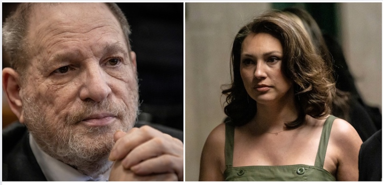 Weinstein Accuser Breaks Down Describing Hotel Rape in Court (Photo: Harvey Weinstein appears for his retrial in Manhattan Criminal Court, Monday, May 19, 2025, in New York. (AP Photo/Stefan Jeremiah, Pool); Actress Jessica Mann, left, arrives to testify in Harvey Weinstein's rape and sexual assault trial, Monday, May 19, 2025, in New York. (AP Photo/Stefan Jeremiah)