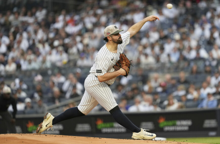 Yankees Defeat Mets in Front of 48K Fans in Intense Rivalry Game (Photo: New York Yankees pitcher Carlos Rodón throws during the first inning of a baseball game against the New York Mets Friday, May 16, 2025, in New York. (AP Photo/Seth Wenig)