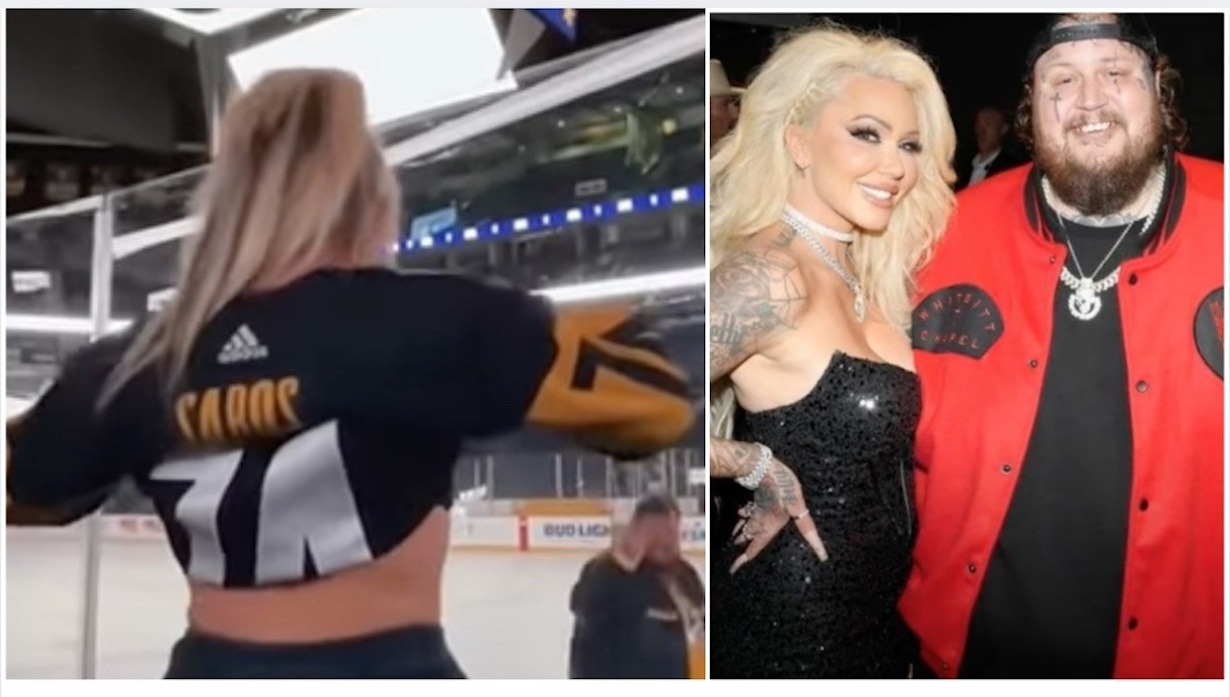 Jelly Roll’s Wife Surprises Him by Flashing Boobs at Hockey Game (Photo: Chrisley Knows Shows/YouTube; TMZ)