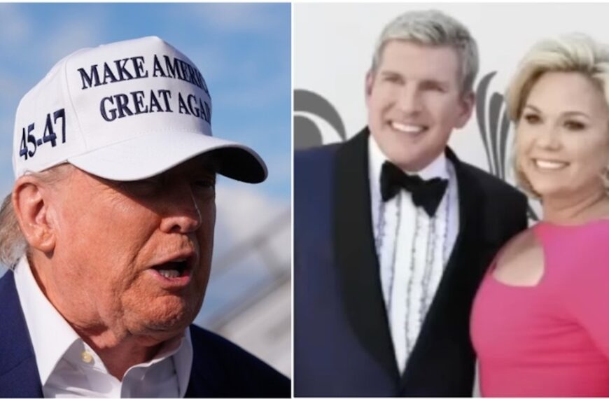 Trump Pardons Reality TV Stars Todd and Julie Chrisley (Photo: President Donald Trump speaks to reporters before boarding Air Force One at Morristown Municipal Airport in Morristown, N.J., Sunday, May 25, 2025. (AP Photo/Manuel Balce Ceneta; ABC7/YouTube)