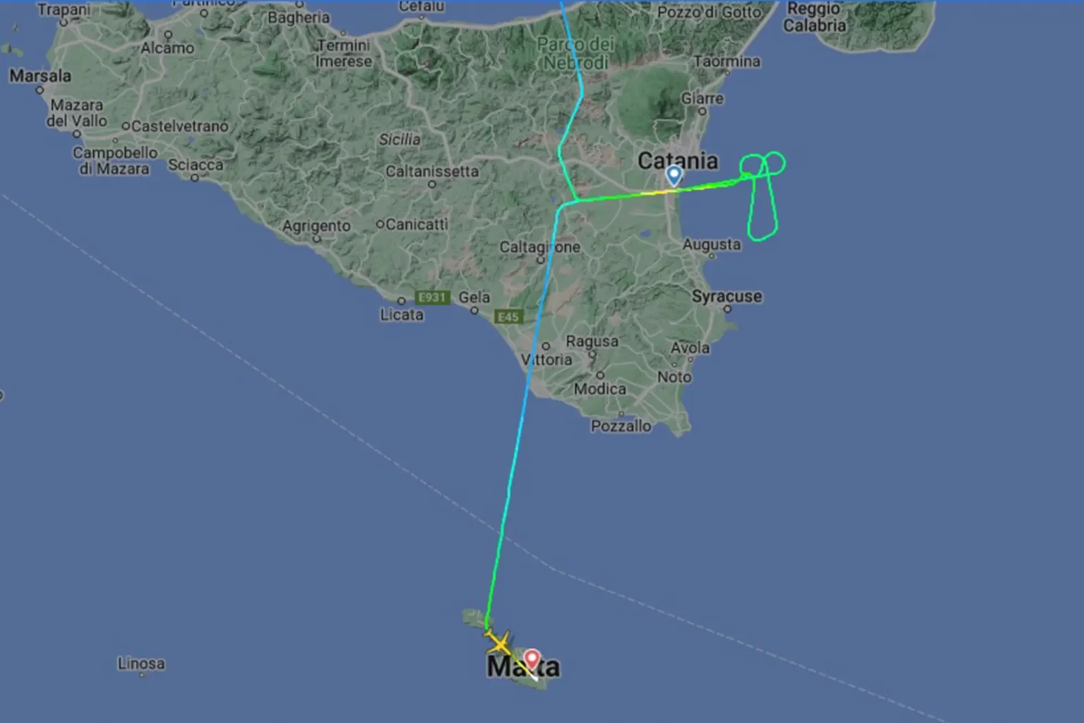 Upset Lufthansa Pilot Sketches Penis in Sky After Denied Landing (Photo: Flight Radar)