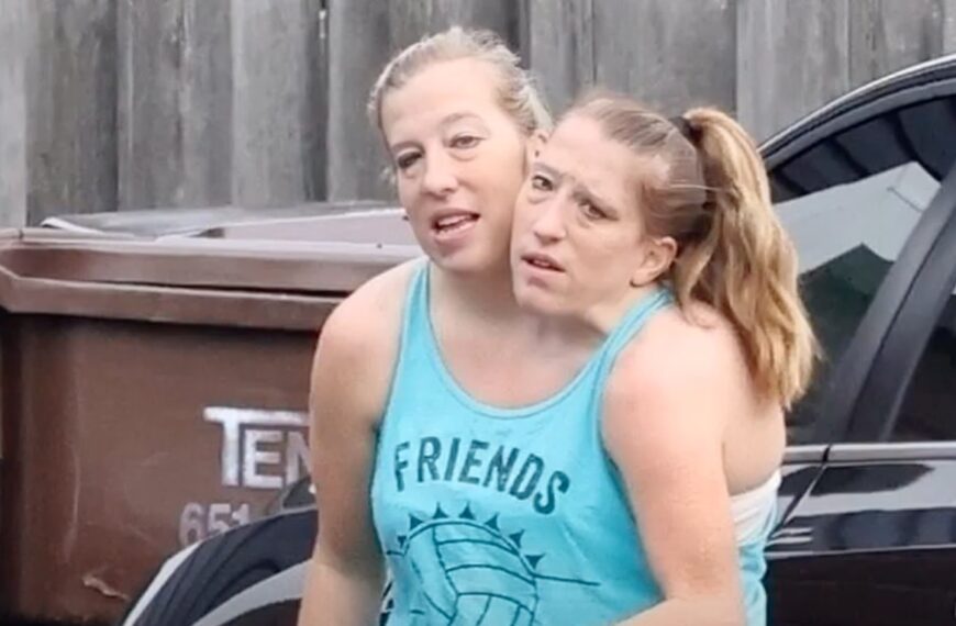 Conjoined Twins Abby and Brittany Hensel Seen with Husband and Dog