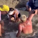 Two Children Trapped in Wet Sand Hole at Newport Beach Pier